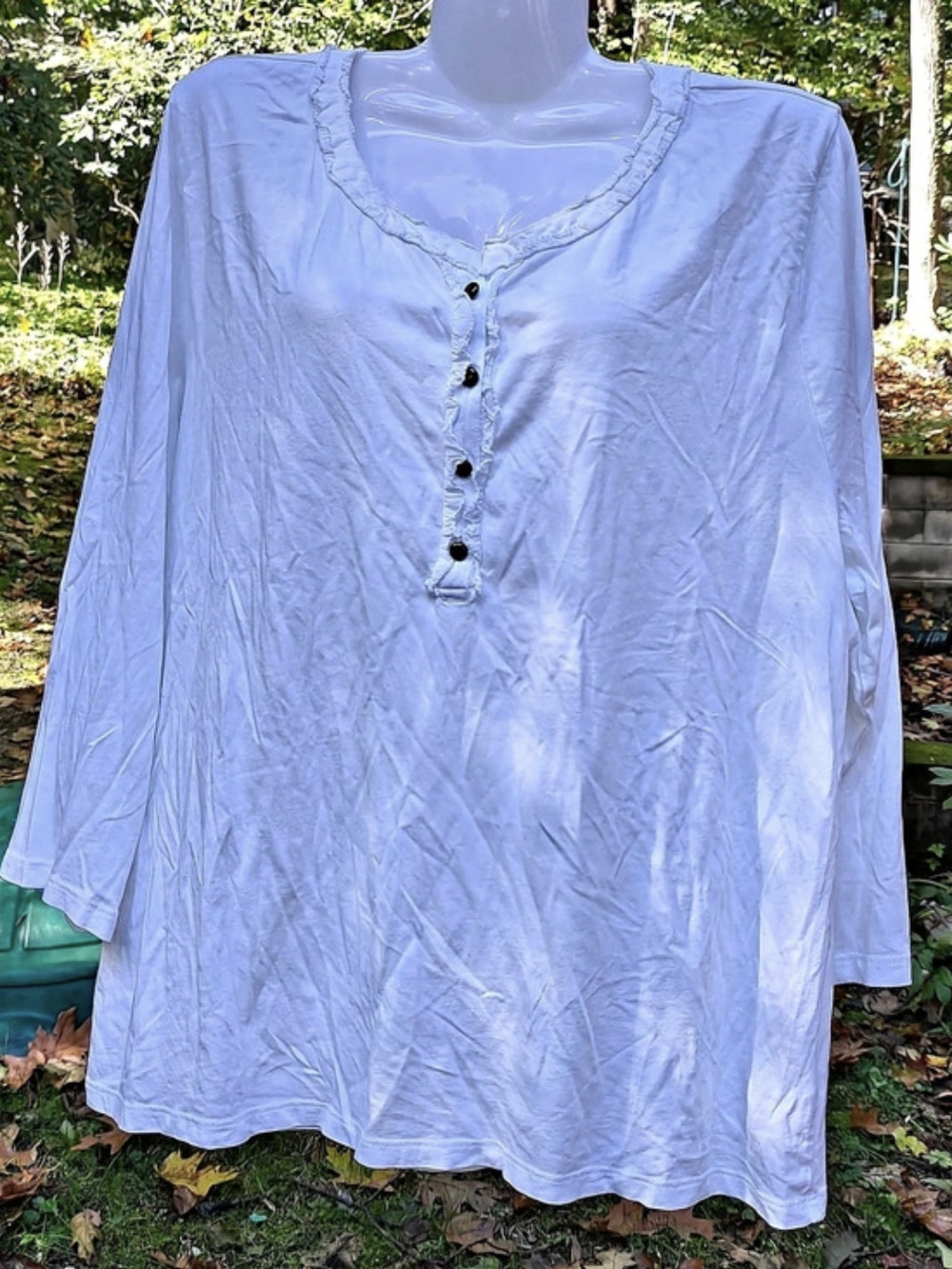 Talbots White Long Sleeve Tunic XL Like New